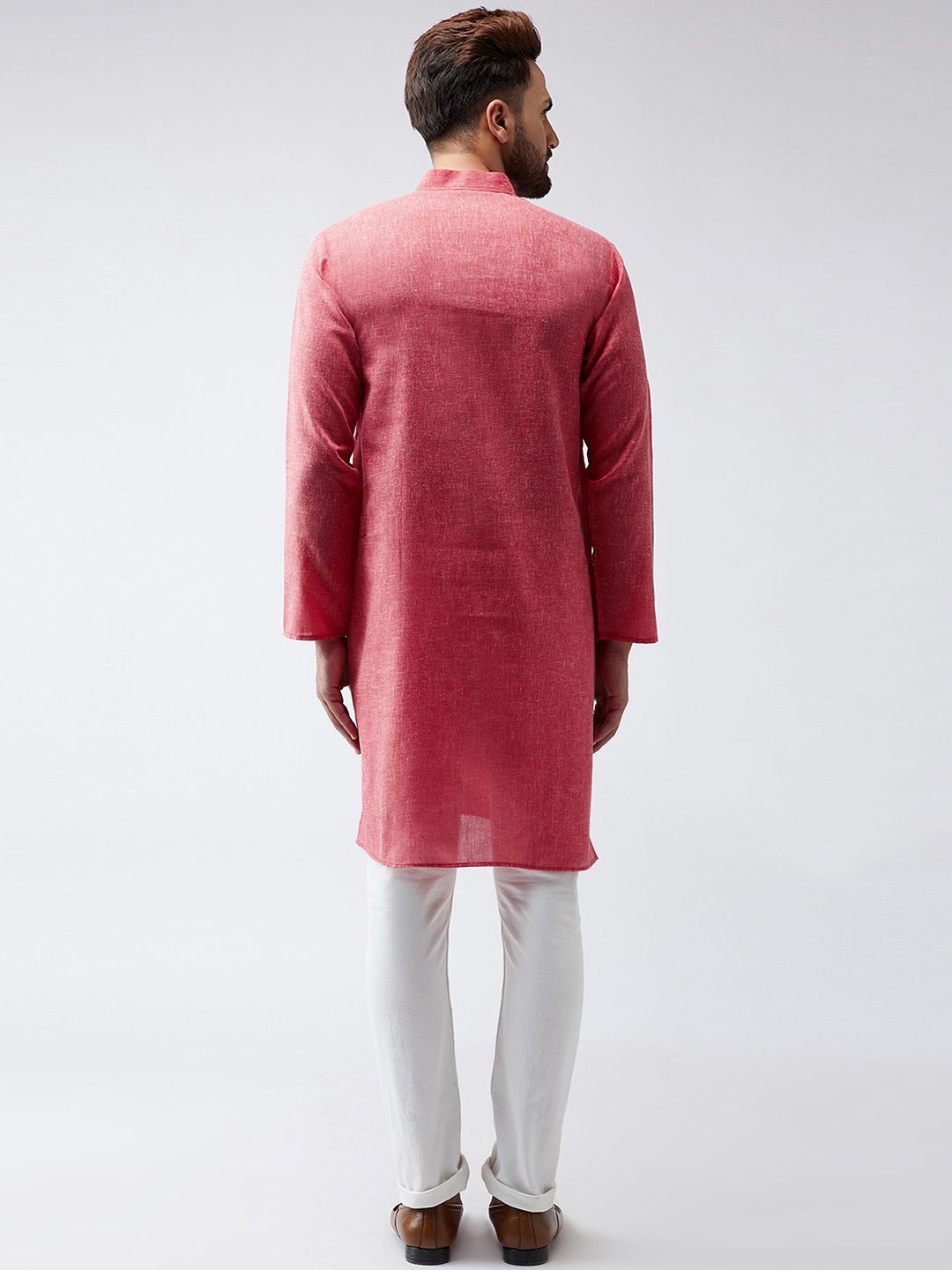 SOJANYA Lelaki Red Woven Design Straight Kurta