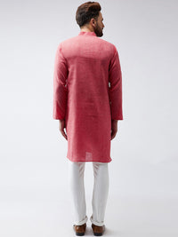 SOJANYA Lelaki Red Woven Design Straight Kurta