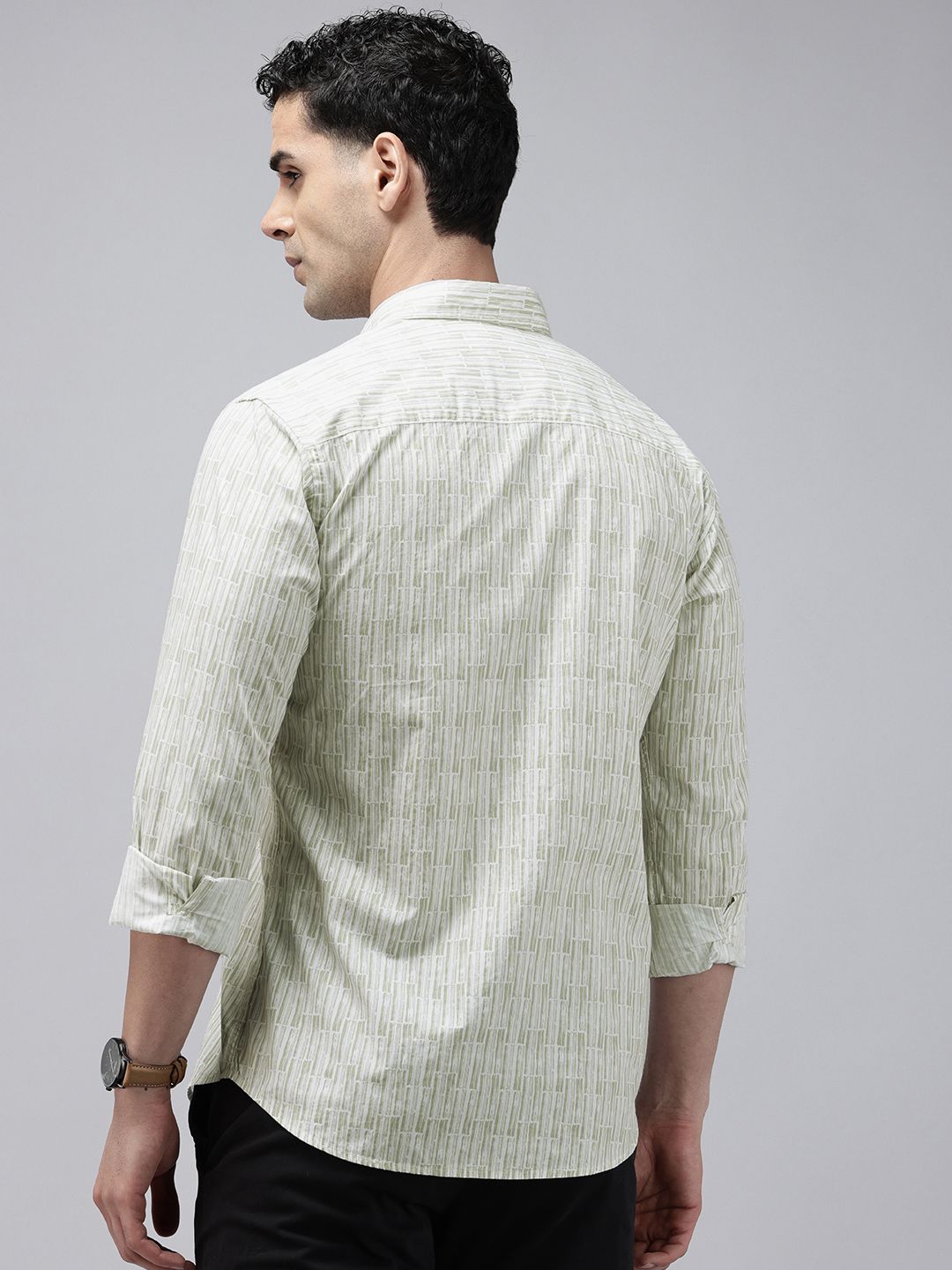 Park Avenue Slim Fit Opaque Striped Pure Cotton Casual Shirt