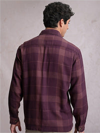 LOCOMOTIVE Dobby Textured Checked Utility Pocket Over Shirt