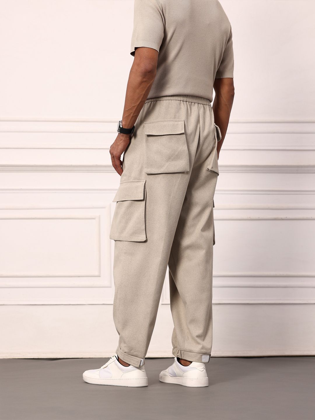 Mr Bowerbird Men Oversized Fit Pleated Cargos