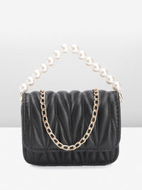 DressBerry Quilted Structured Satchel Bag