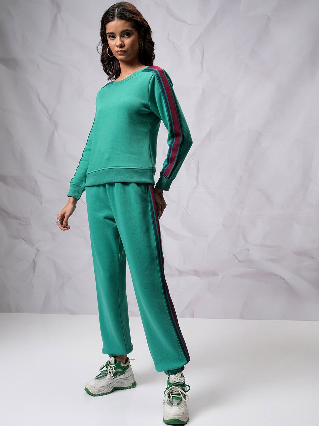 Tokyo Talkies Self Design Sweatshirt & Joggers Co-Ords