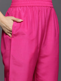 Libas Women Magenta Floral Kurta with Trousers & With Dupatta