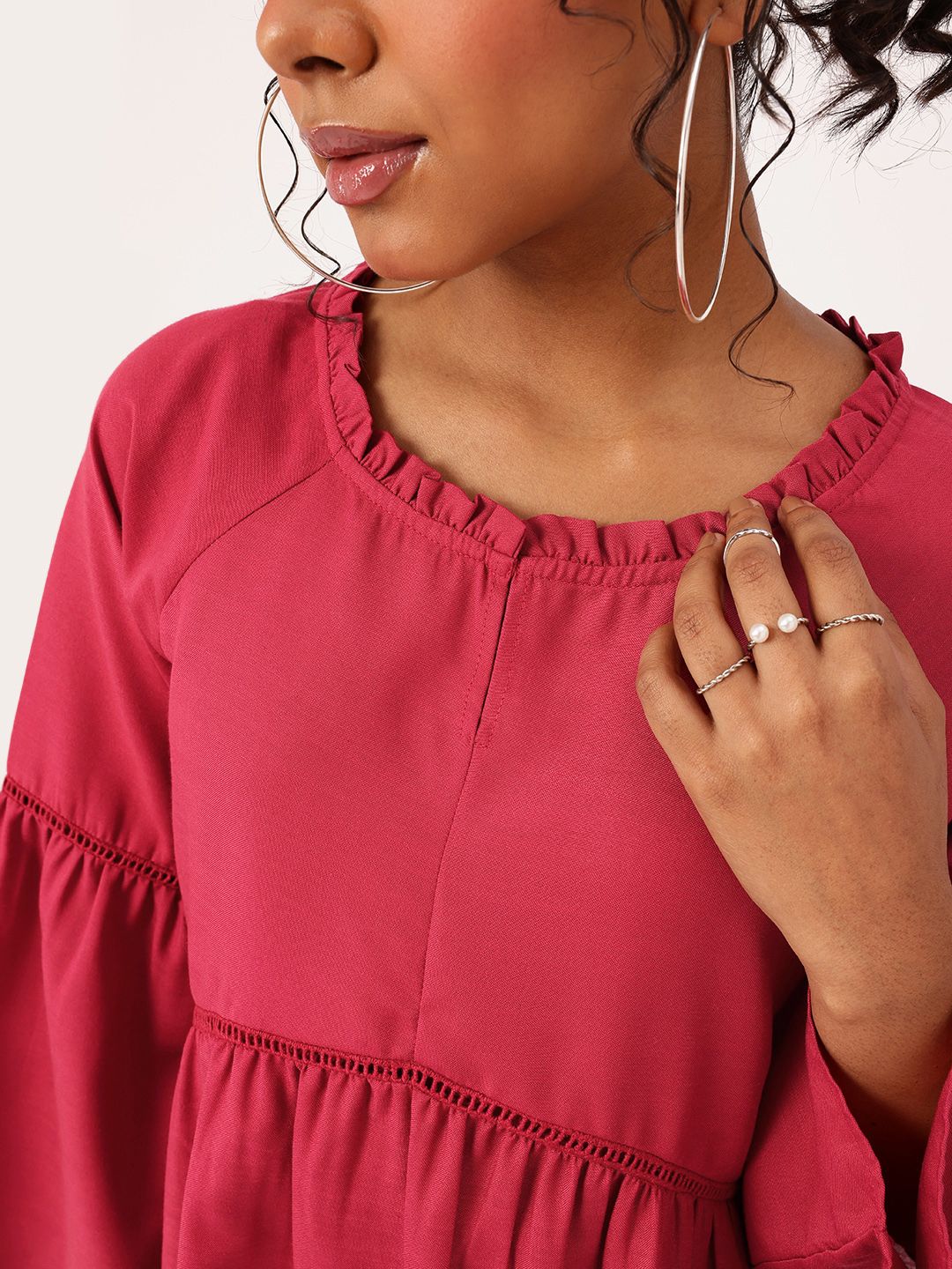 DressBerry Let's Time Travel to Retro Land Flowy Dress with Gathers Detail
