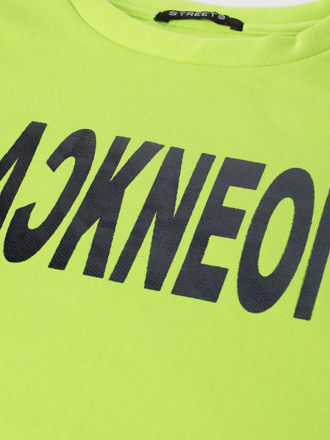 STREET 9 Women Fluorescent Green Printed Sweatshirt