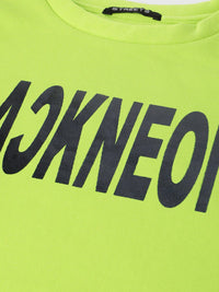 STREET 9 Women Fluorescent Green Printed Sweatshirt