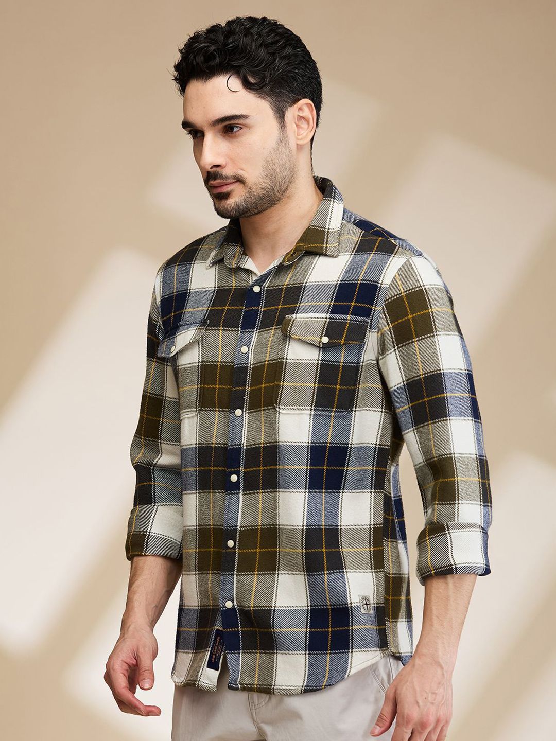 Being Human Men Slim Fit Tartan Checks Opaque Checked Casual Shirt