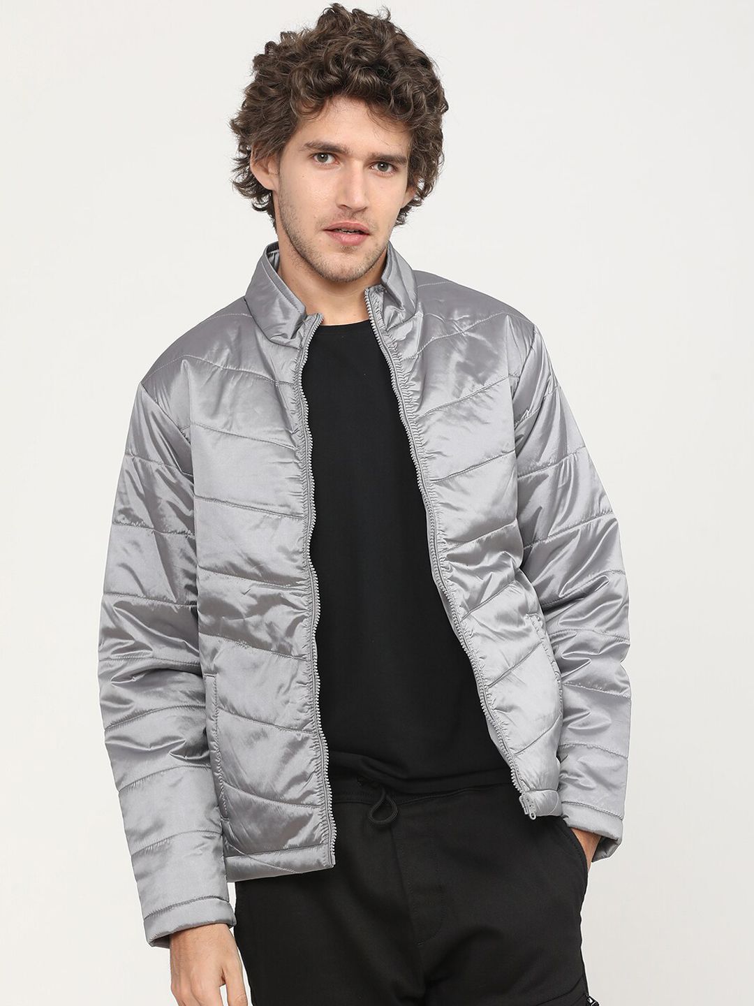 HIGHLANDER Men Grey Padded Jacket