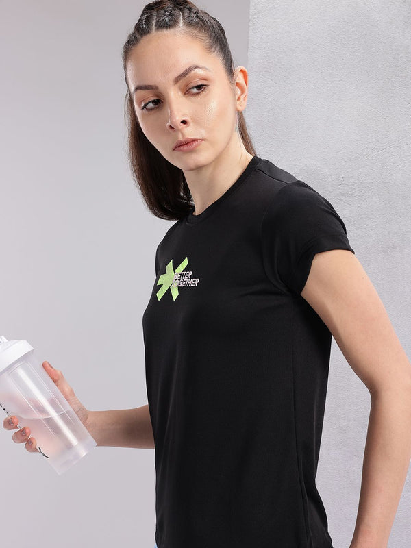 HRX by Hrithik Roshan Couple Tee Collection Brand Logo Print Rapid-Dry Running T-shirt