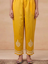 House of Chikankari Women Ethnic Motifs Embroidered Regular Chikankari Kurta with Trousers