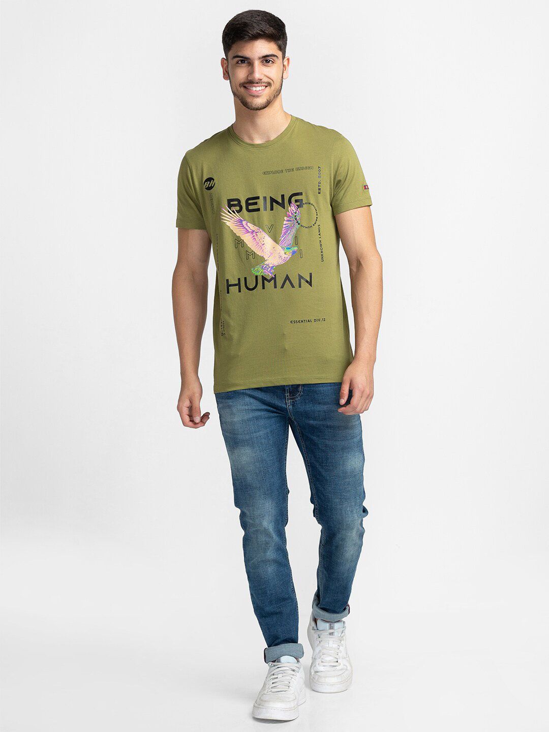 Being Human Typography Printed Round Neck T-shirt