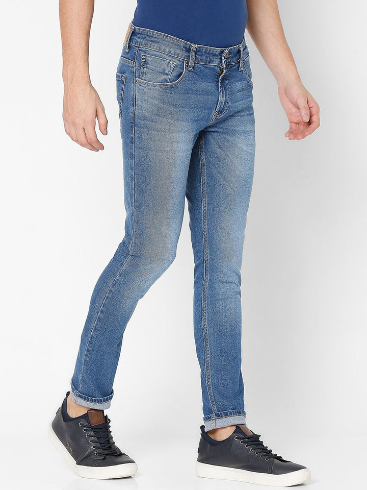 SPYKAR Men Blue Super Skinny Fit Heavy Fade Cotton Jeans