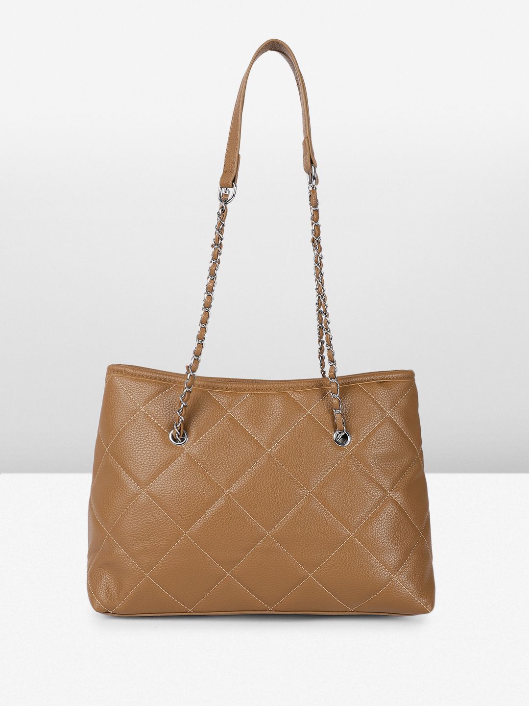 DressBerry Textured Structured Shoulder Bag with Quilted