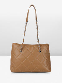 DressBerry Textured Structured Shoulder Bag with Quilted