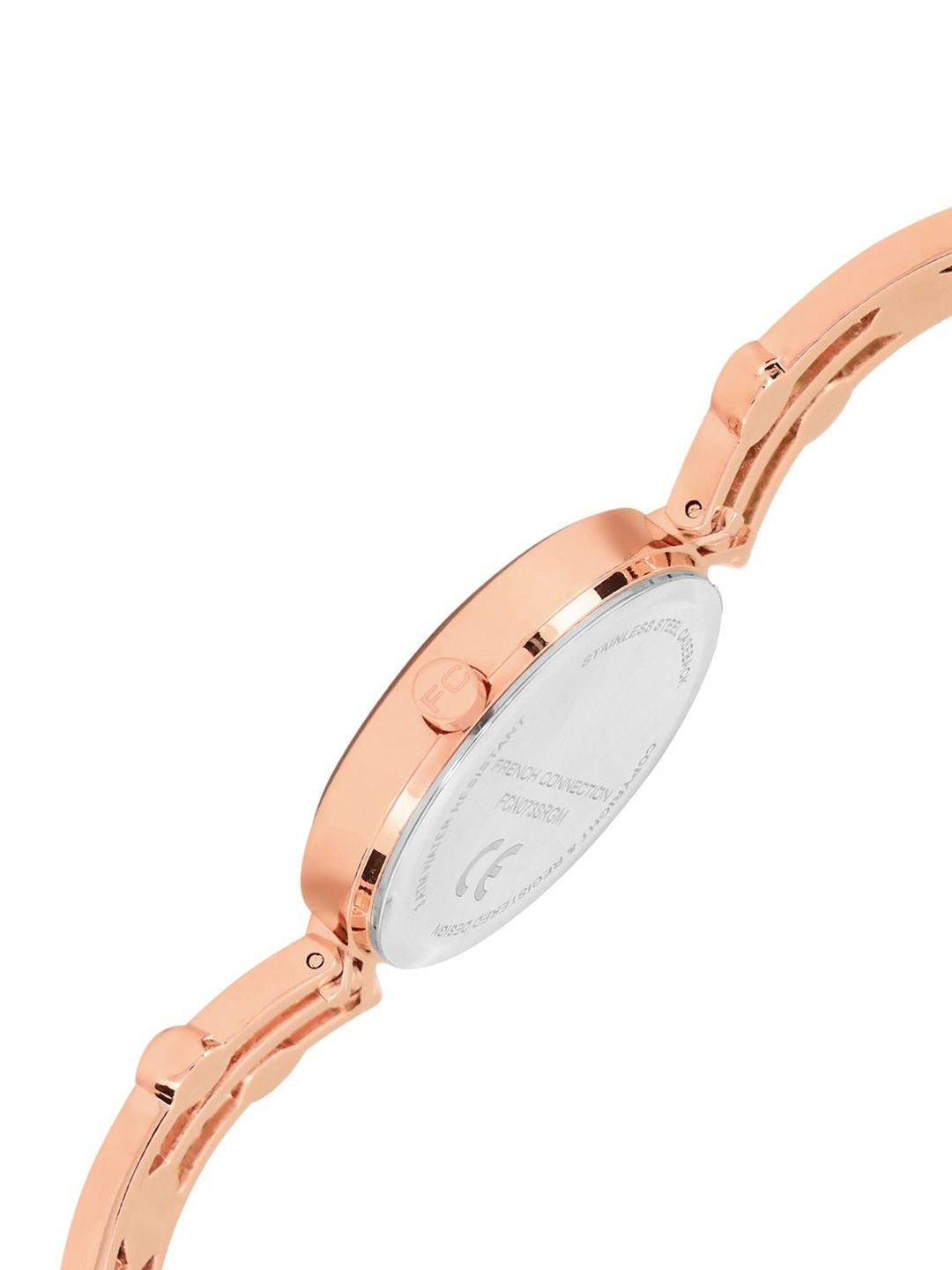 French Connection Women Embellished Dial & Stainless Steel Bracelet Style Straps Analogue Watch FCN073URGM