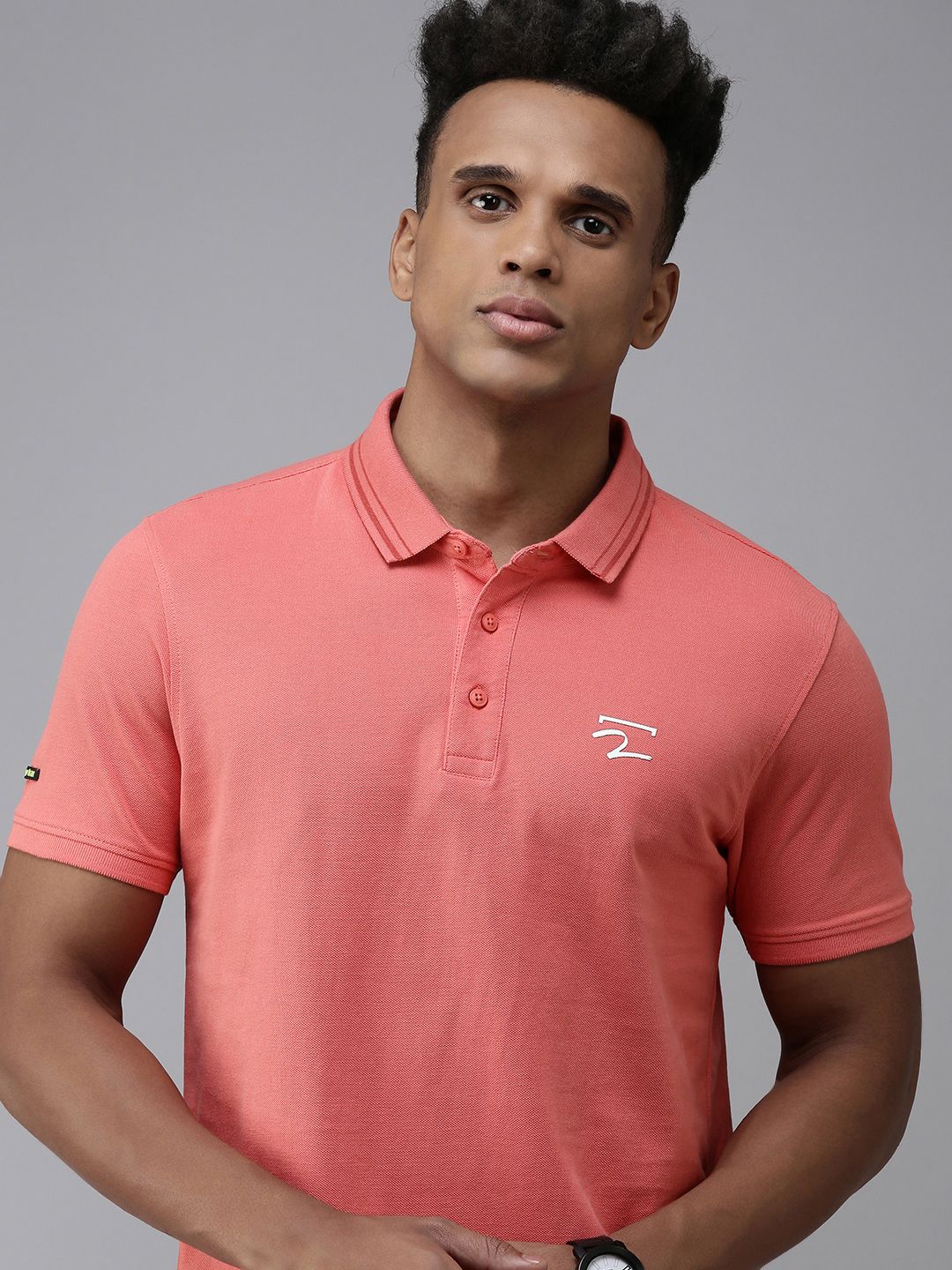 SPYKAR Men Polo Collar Pure Cotton Slim Fit T-shirt