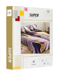 Moda Rapido X KLOTTHE Cadar King 400 TC Berwarna Ungu & Emas dengan 2 Sarung Bantal