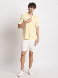 THE BEAR HOUSE Cuban Collar Solid Regular Fit Casual Shirt