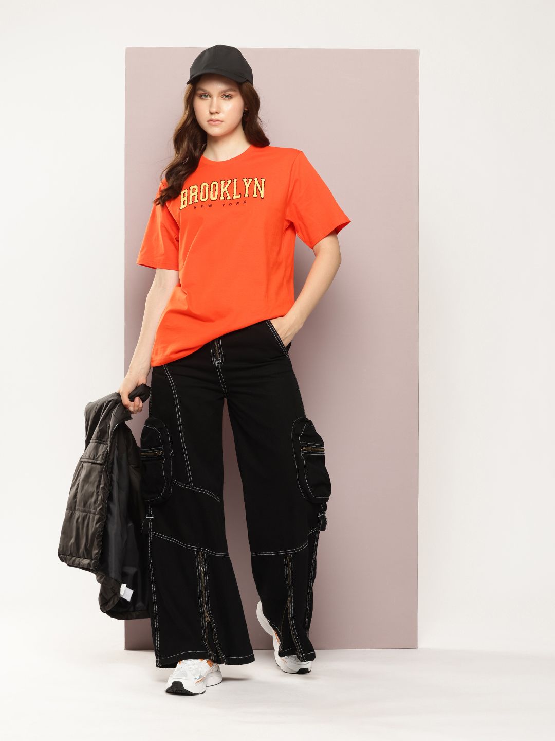 DILLINGER Varsity Embroidered Oversized Pure Cotton T-shirt