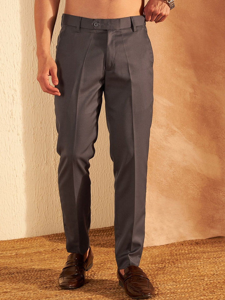 DENNISON Men Smart Tapered Fit Easy Wash Trousers