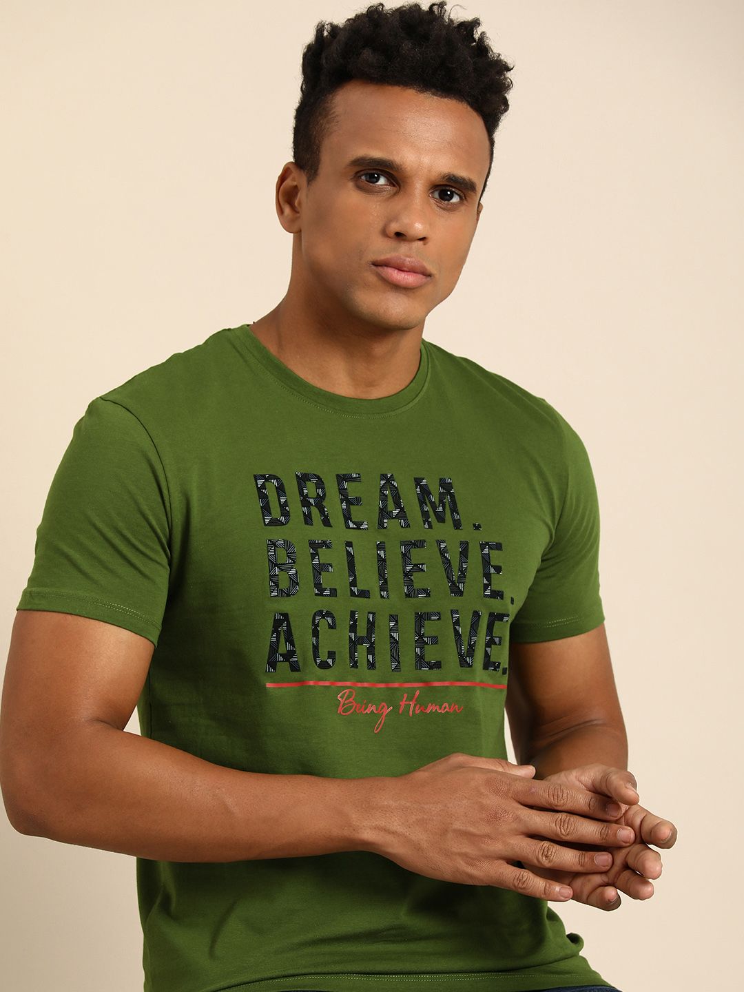 Being Human Typography Printed T-shirt