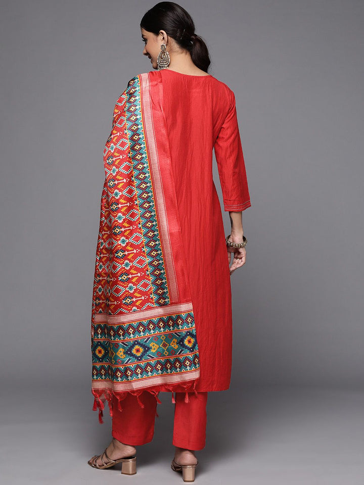 Varanga Women Ethnic Motifs Embroidered Sequinned Kurta with Trousers & Dupatta