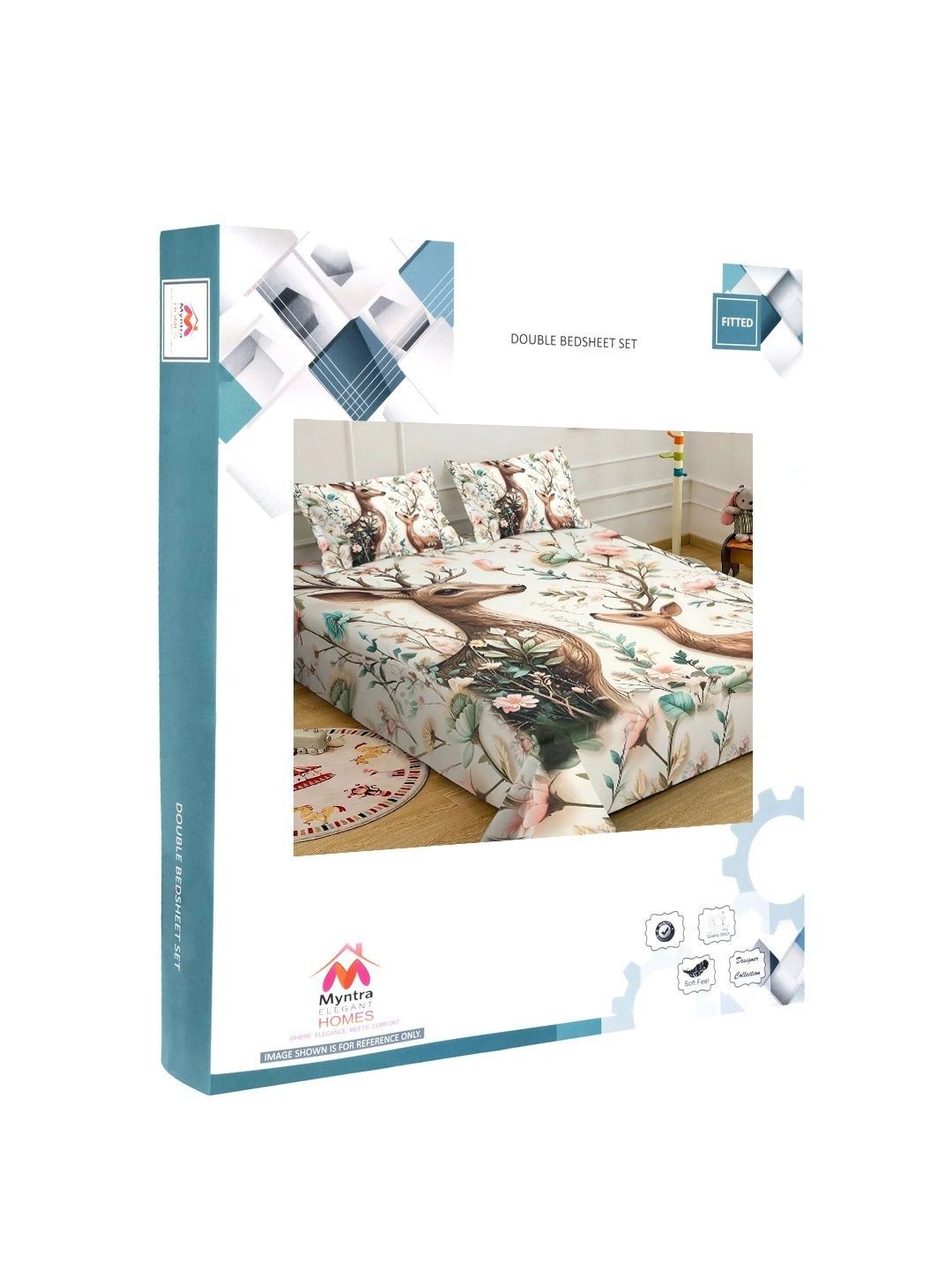 Myntra Elegant Homes Cream-Coloured 400 TC King Bedsheet with 2 Pillow Covers