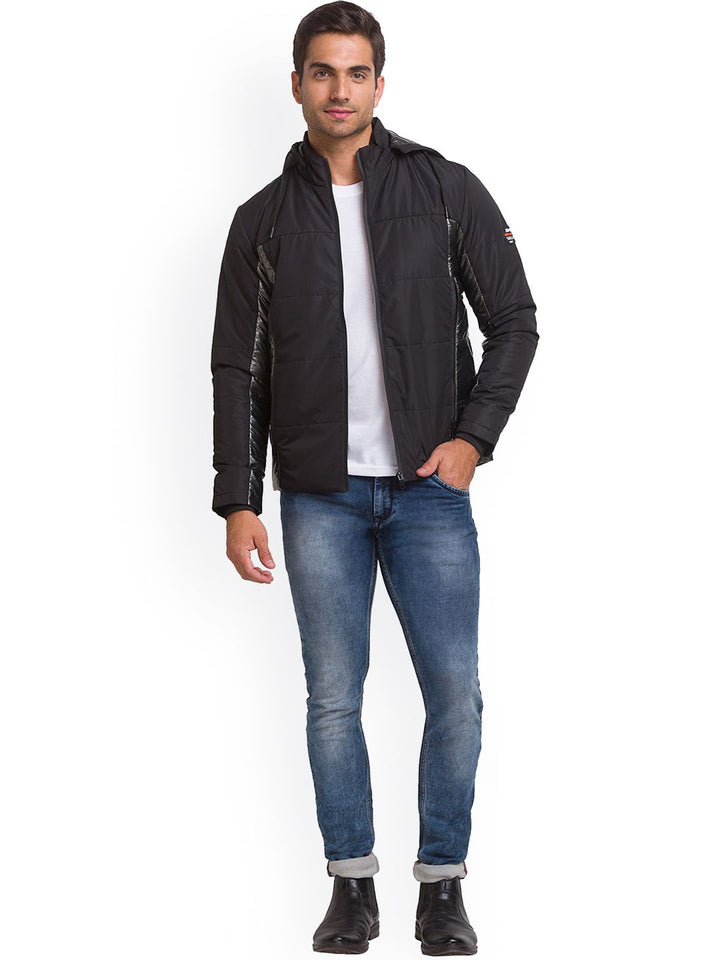 Being Human Men Black Solid Padded Jacket