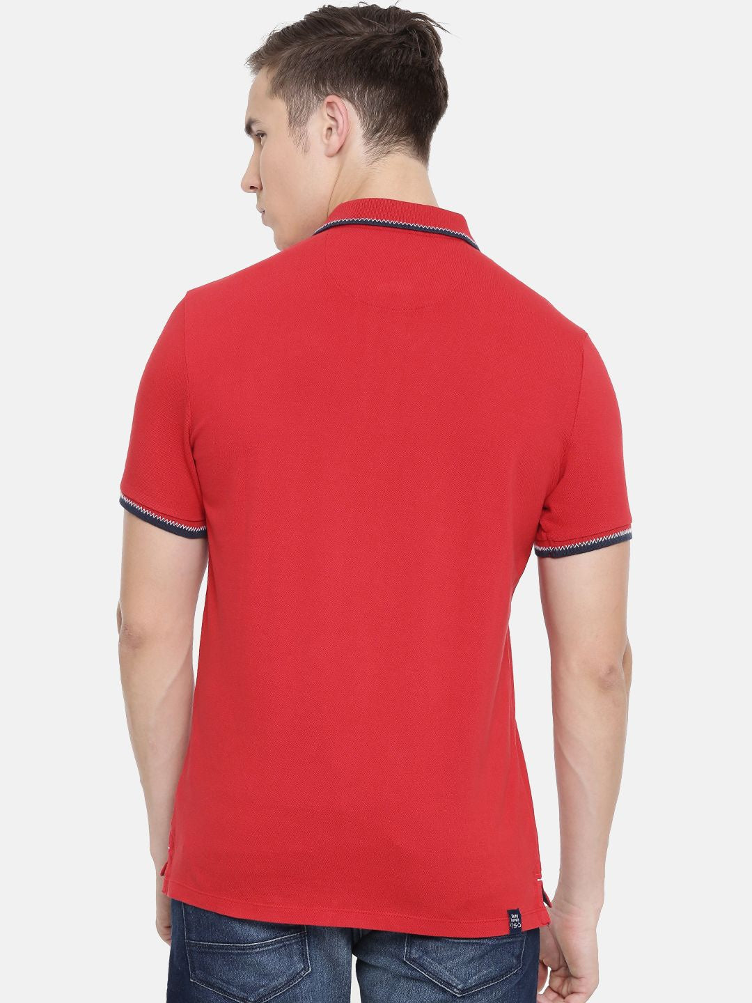 Being Human Clothing Men Red Solid Polo Collar Pure Cotton T-shirt