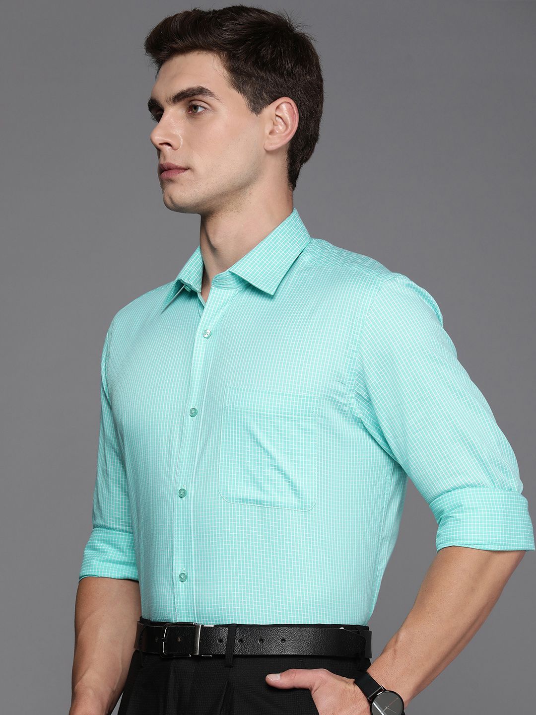 Raymond Pure Cotton Checked Formal Shirt