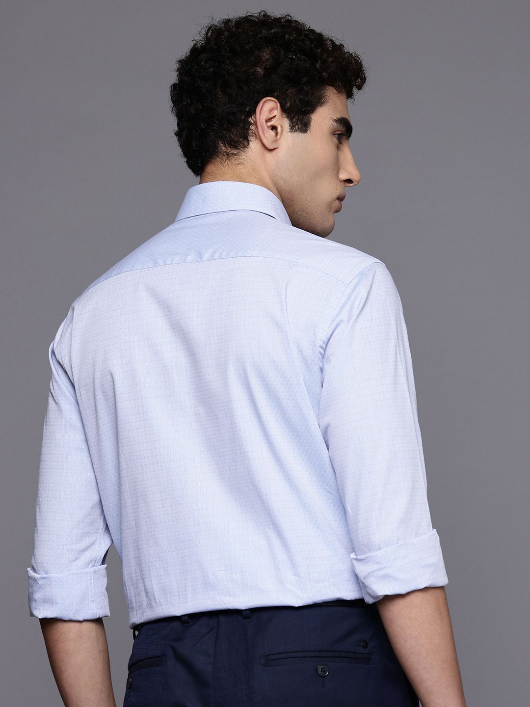 Raymond Slim Fit Textured Pure Cotton Formal Shirt