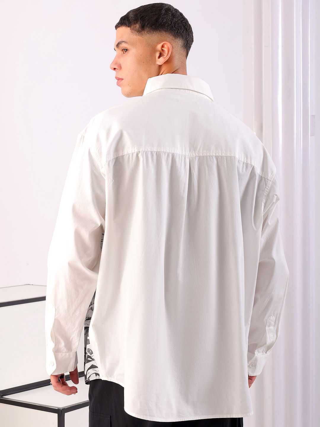 The Indian Garage Co Men Anime Printed Cotton Oversized Boxy Streetwear Shirt