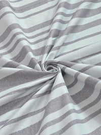 Moda Rapido X KLOTTHE Grey & White Striped 300 TC King Bedsheet with 2 Pillow Covers
