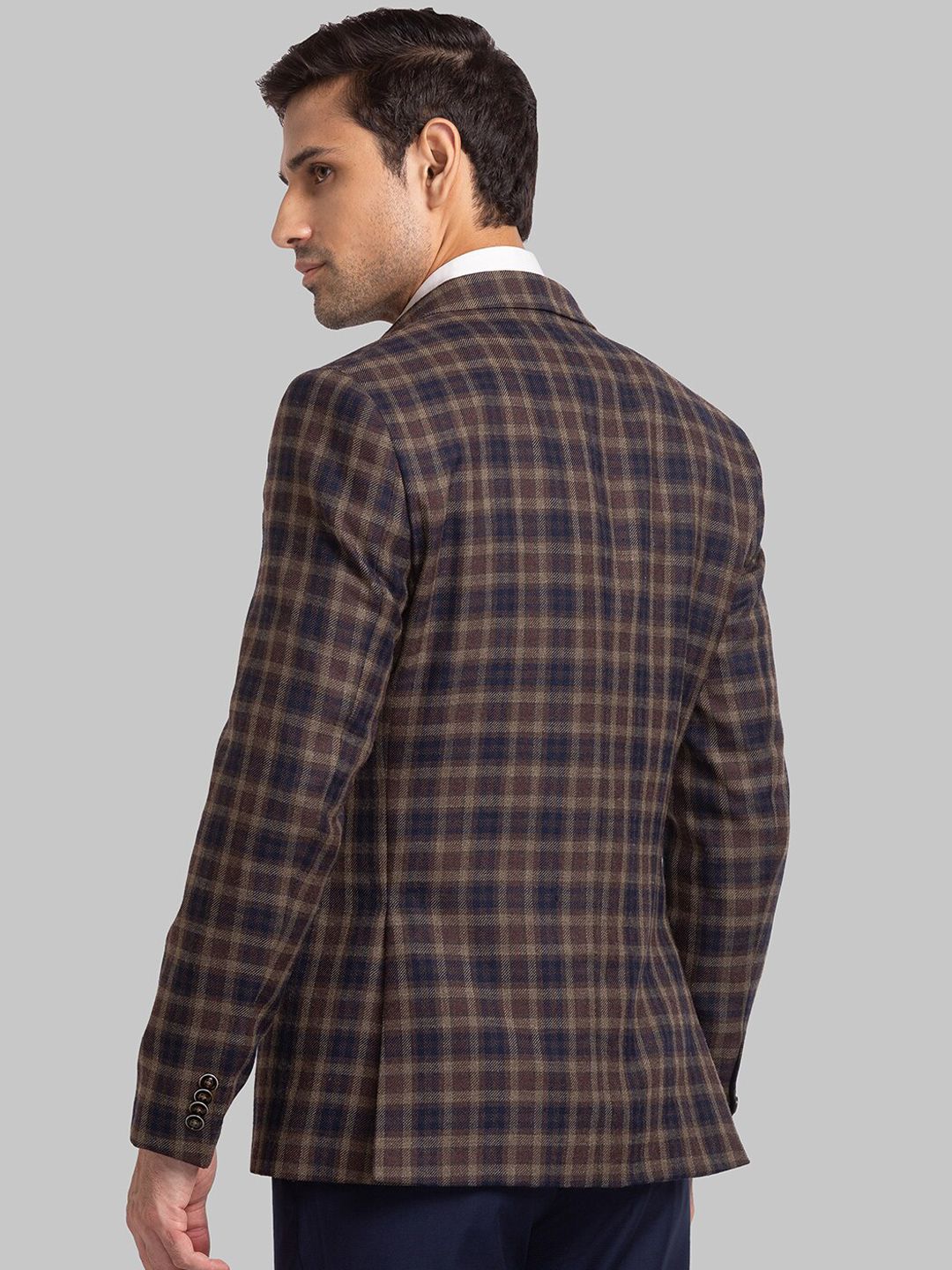 Park Avenue Men Checked Super Slim-Fit Single Breasted Blazer