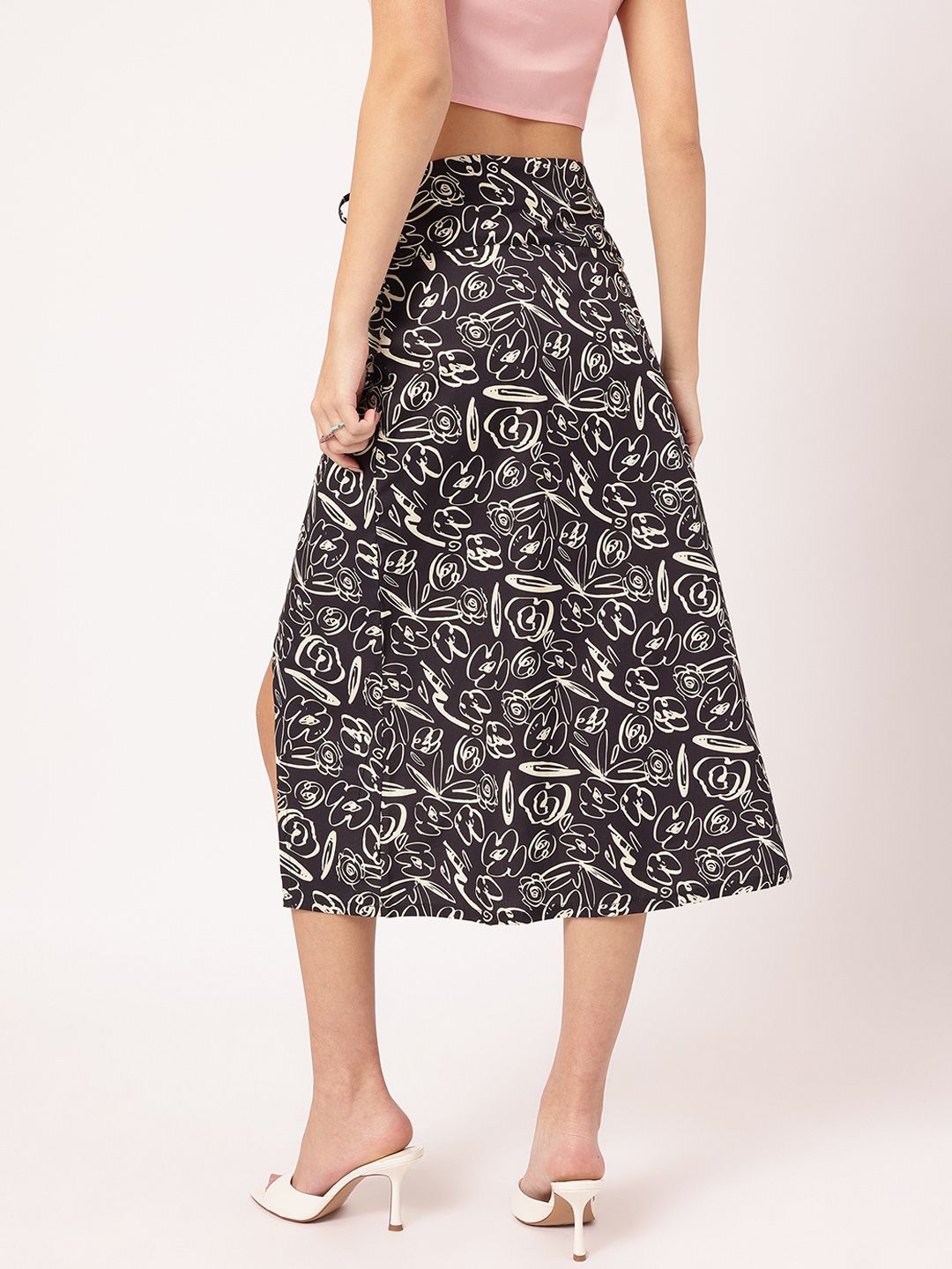 DressBerry Rose Revival Wrap-Style Skirt