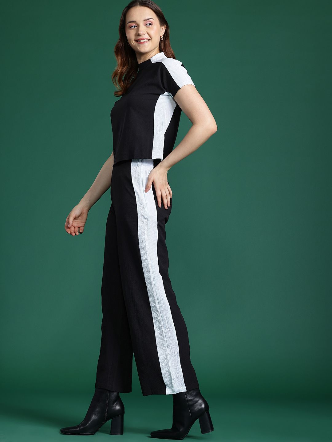 DressBerry Monochrome Top With Trousers Co-Ord Set