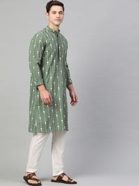 See Designs Men Ethnic Motifs Printed Pure Cotton Kurta With Pyjamas