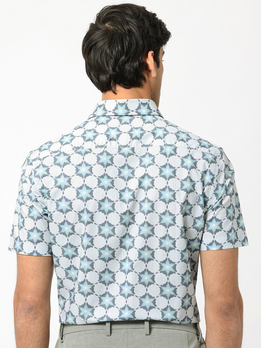 RARE RABBIT Flaret Slim Fit Abstract Printed Pure Cotton Shirt