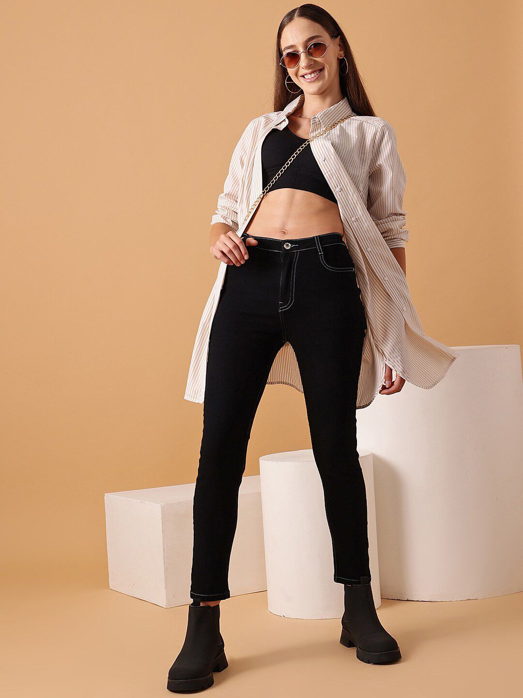 STREET 9 BASICS Women Narrow Slim Fit Clean Look Stretchable Jeans