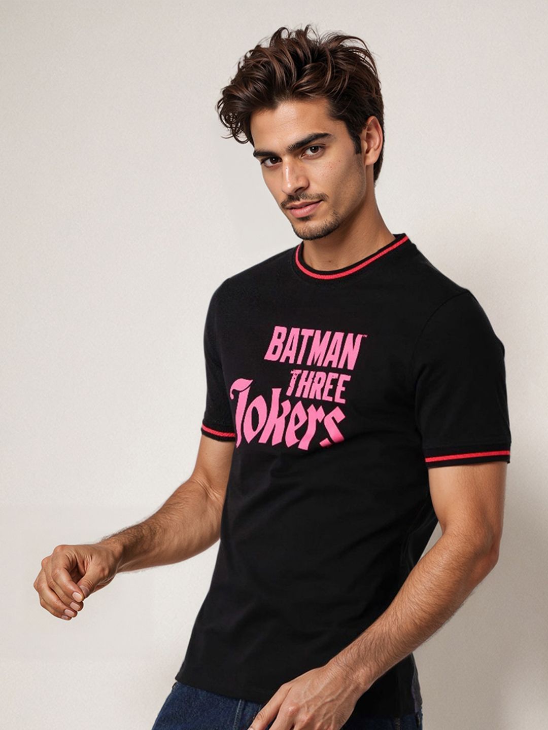 The Indian Garage Co Men Joker Graphic Printed Round Neck Cotton T-shirt