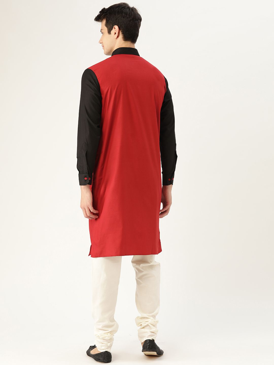SOJANYA Lelaki Merah Solid Kurta Lurus