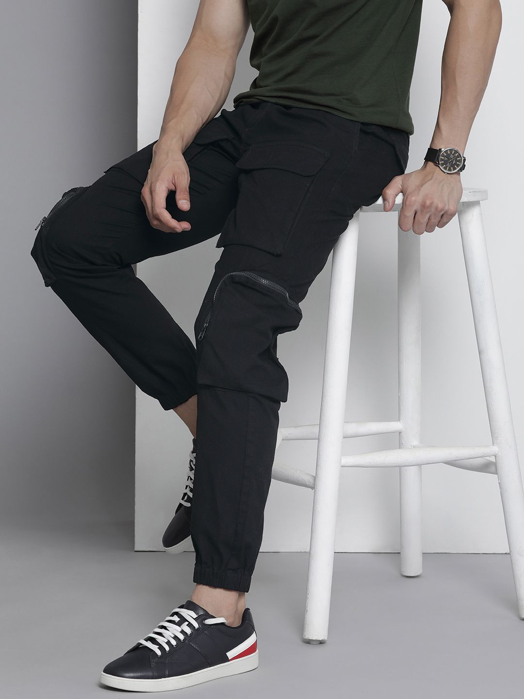 The Indian Garage Co Men Cotton Cargos Trousers
