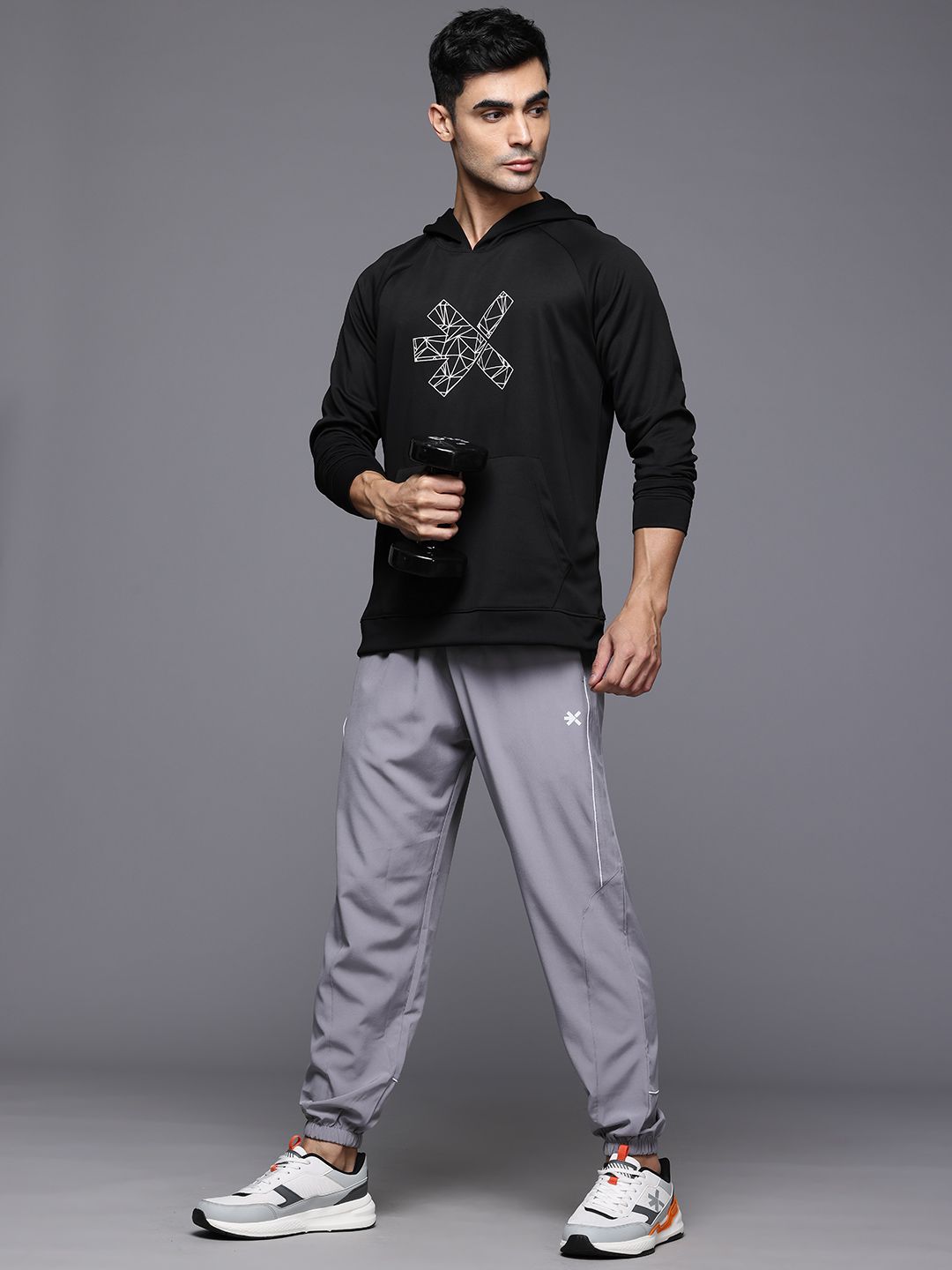 HRX by Hrithik Roshan Brand Logo Printed  Hooded Training Sweatshirt