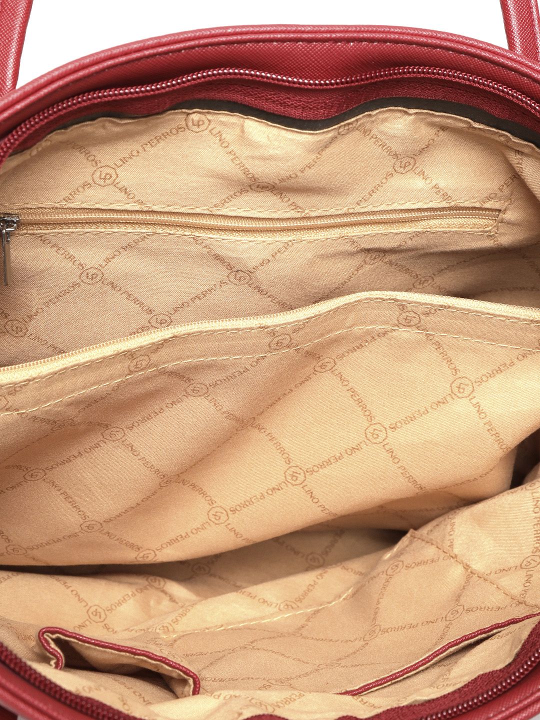 Lino Perros Red Solid Laptop Bag