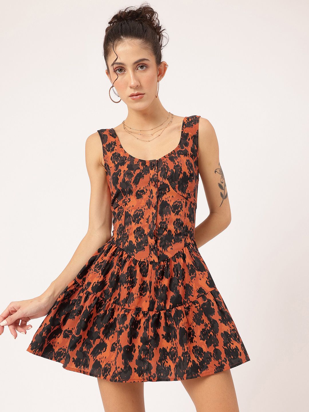 DressBerry Mystical Muse Printed Mini A-line Dress