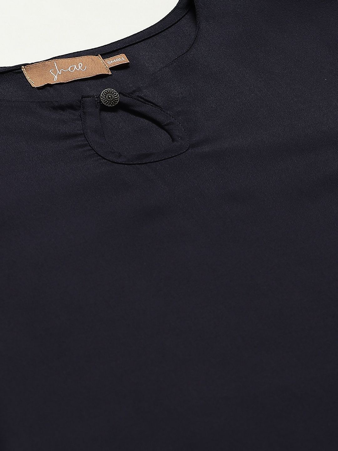 Shae by SASSAFRAS Women Navy Blue Solid Kurta with Trousers
