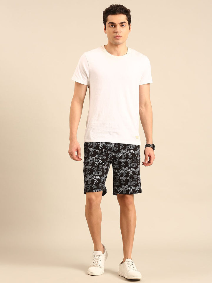 Being Human Men Pure Cotton Typography Printed Regular Shorts