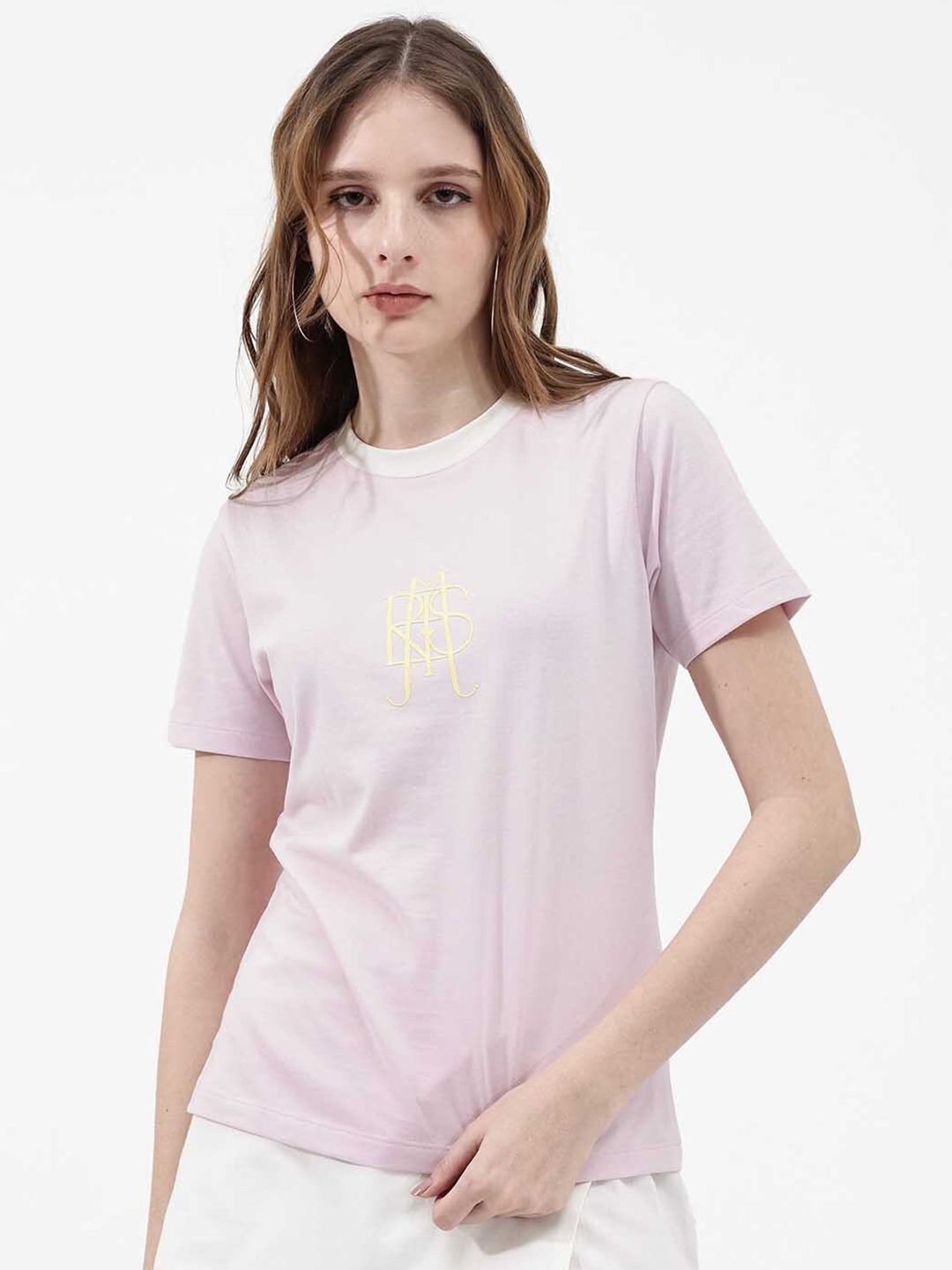 RAREISM Round Neck Cotton T-shirt