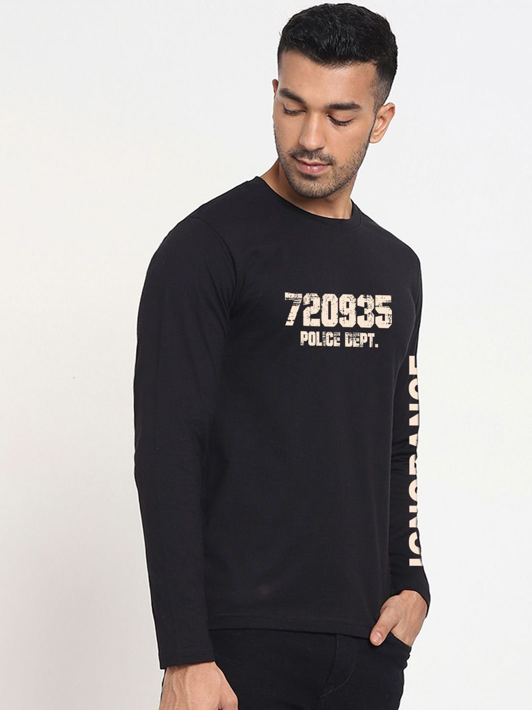 Bewakoof Men Typography Printed Round Neck Pure Cotton T-shirt
